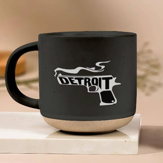 Detroit Smoking Gun Michigan American State Pottery Mugs