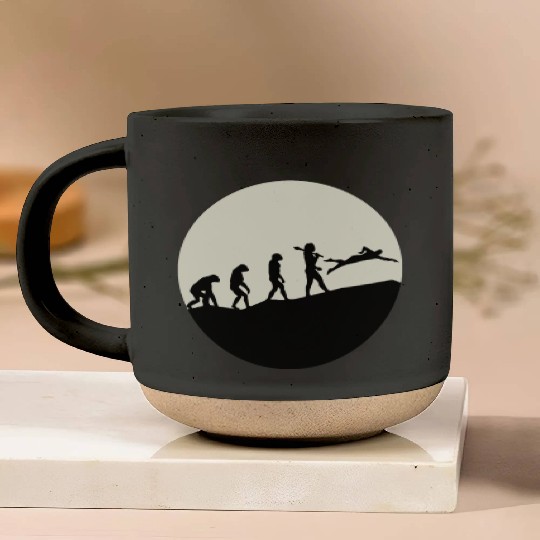 Swimmers Evolution Moon Pottery Mugs