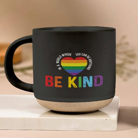 Be Kind LGBT Gay Les Pride Rainbow Pottery Mugs