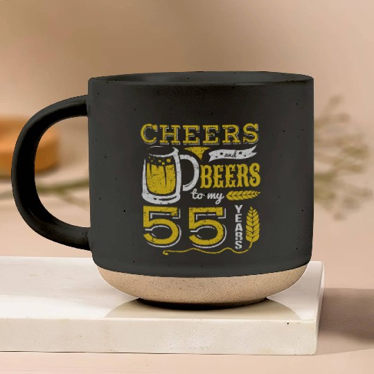 Cheers and Beers 55th Birthday Gift Idea Pottery Mugs