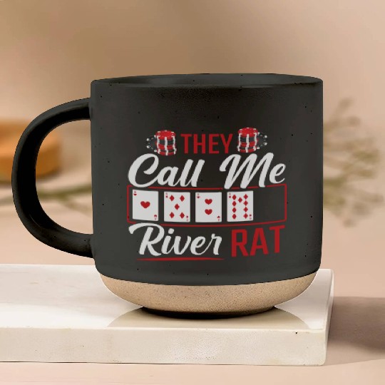 River Rat Funny Poker Player Texas Holdem Lucker Pottery Mugs