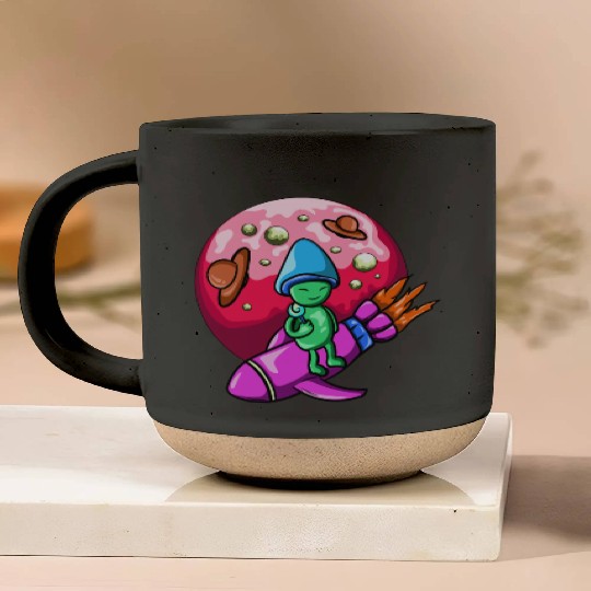 mushroom alien Pottery Mugs