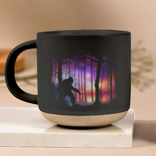 Bigfoot Northern Lights - Space Galaxy Aurora Pottery Mugs
