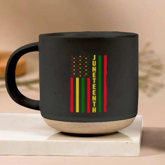 Juneteenth Color Flag Black African American Flag Pottery Mugs
