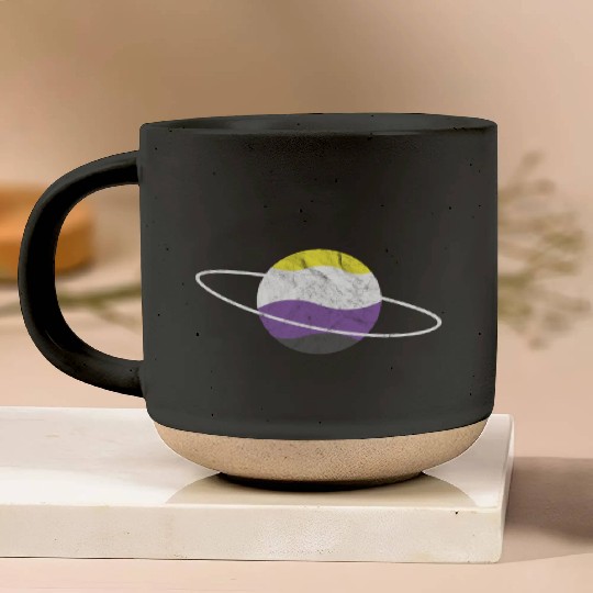 Non Binary Planet LGBTQ Flag Pottery Mugs