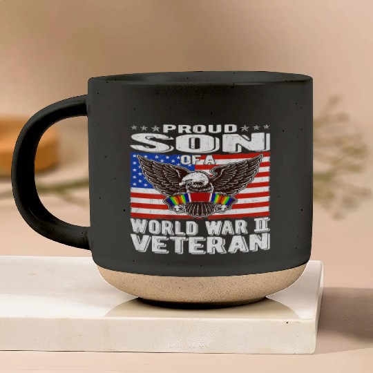 Proud Son of World War 2 Veteran Military Pottery Mugs