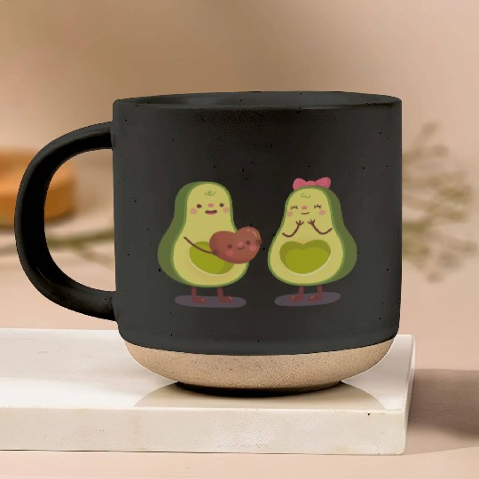 Cute Avocado Couple Pottery Mugs