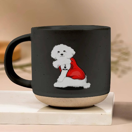 Bichon frise I Love Mom Tattoo Pottery Mugs