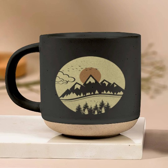 Tri blend Nature Print Pottery Mugs