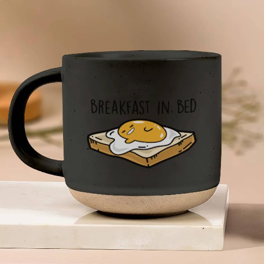 Fried egg toast - Breakfast in bed Pottery Mugs