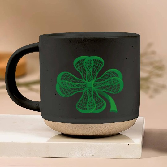 Lacrosse Sticks Shamrock clover irish lucky Lax T- Pottery Mugs
