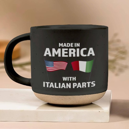 American with Italian Parts Italian ancestry flag Pottery Mugs
