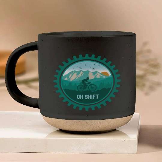 Retro Oh Shift Mountain Bike Vintage MTB Cycling Pottery Mugs