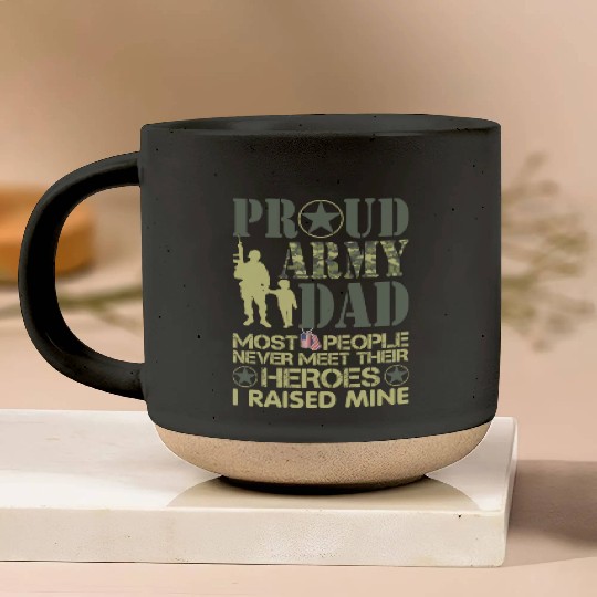 Proud Army National Guard Dad American Flag Pottery Mugs