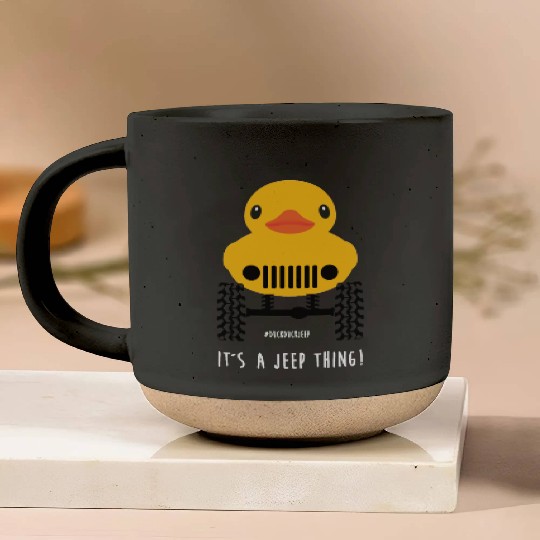 Cute Jeep Rubber duck on Offroad wheels duckduck Pottery Mugs