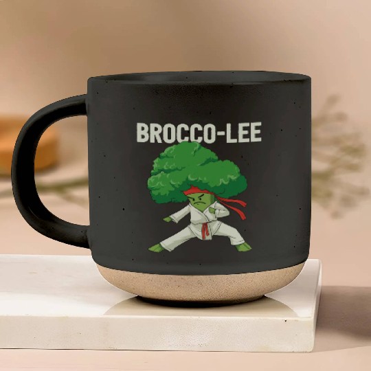 Brocco Lee Broccoli Karate Vegan Vegetarian MMA Pottery Mugs