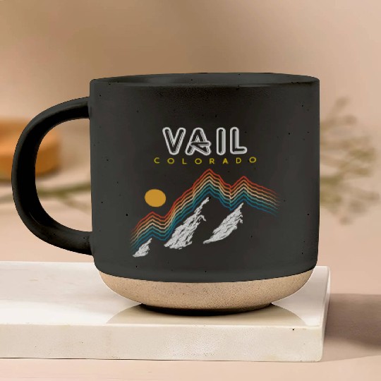 Vail Colorado Usa Ski Resort 1980S Retro Pottery Mugs