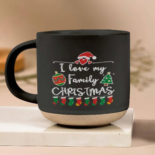 I Love My Family ,Christmas family Pottery Mugs.