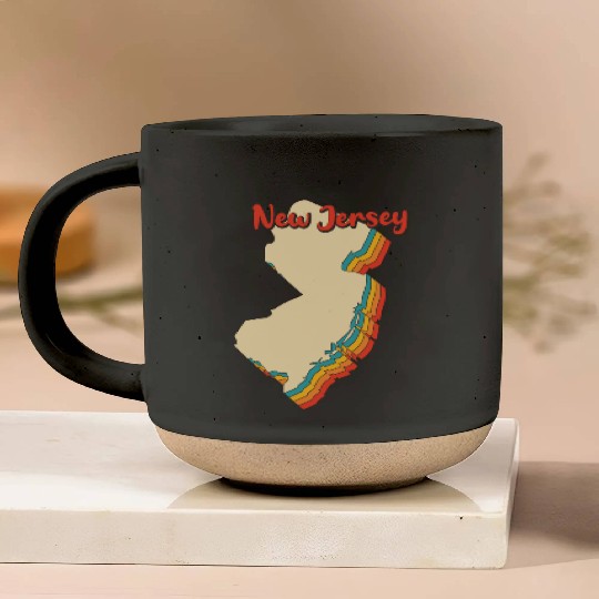 New Jersey Map Outline Vintage Retro Nj Home State Pottery Mugs