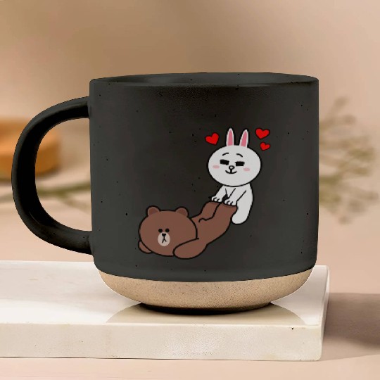 Brown bear and Cony Be My Lover Pottery Mugs
