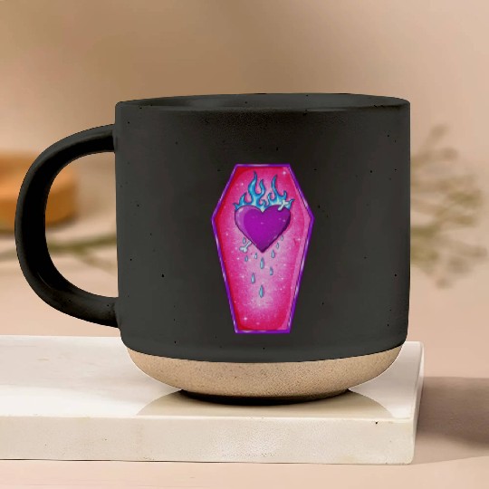 Pastel Goth Love Coffin Heart Pottery Mugs