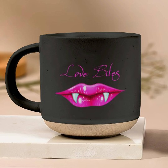 Pastel Goth Love Bites Vampire Lips Valentine Pottery Mugs
