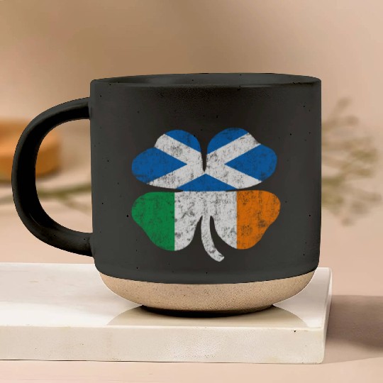 Irish Scottish Flag Ireland Scotland Shamrock St P Pottery Mugs
