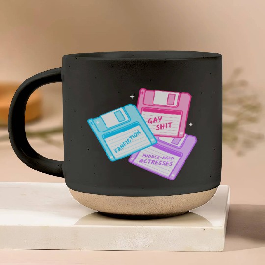 Queer floppy disks about gay shit and fanfiction Pottery Mugs