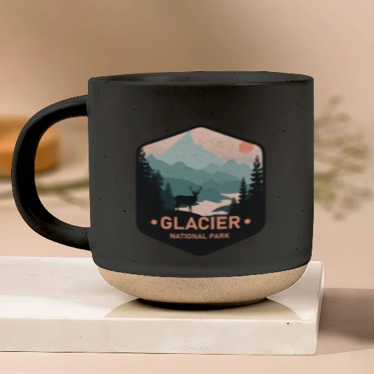 Vintage Glacier National Park Deer Mountains Gift Pottery Mugs