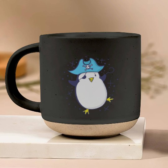 Pirate penguin with pirate hat and eye patch Pottery Mugs