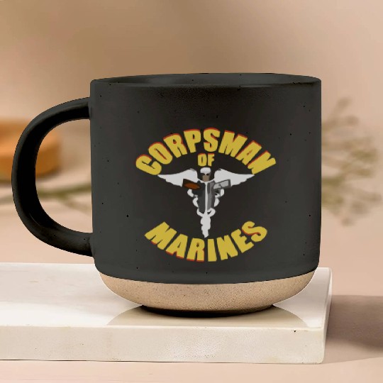 Us Navy Corpsman 8404 Fmf Veteran Front & Back Des Pottery Mugs