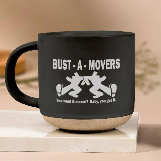 Bust-A-Movers Moving Company Pottery Mugs Logo