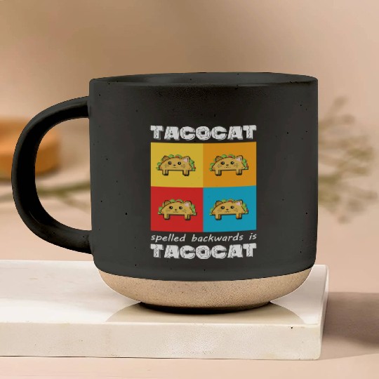 Funny Taco Cat Tacocat Spelled Backwards Palindrom Pottery Mugs