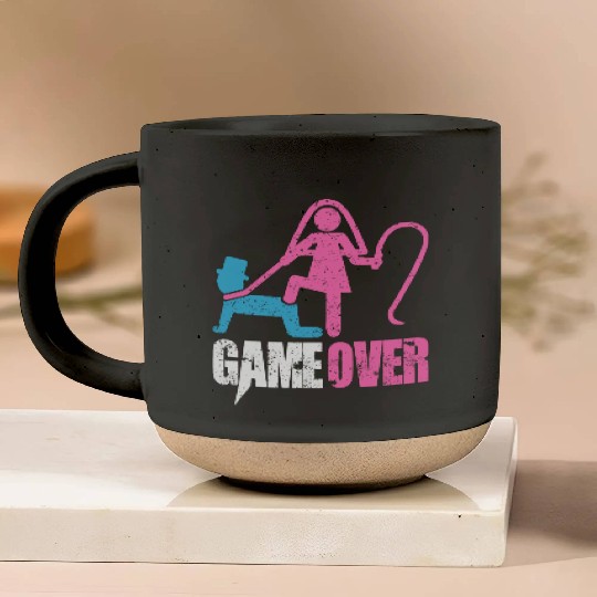 Funny Bride and Groom Meme & Quote Pottery Mugs "Game