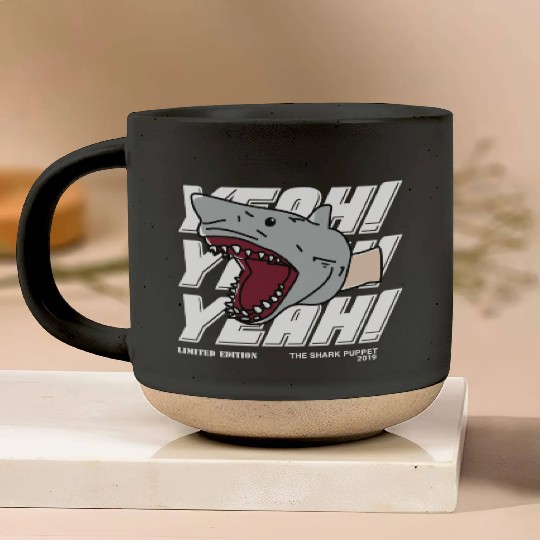 Shark puppet merch Pottery Mugs