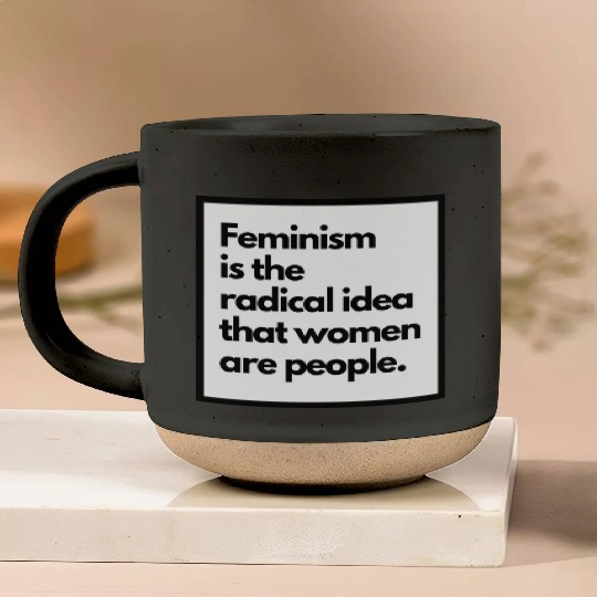 Feminism solid back sticker Pottery Mugs