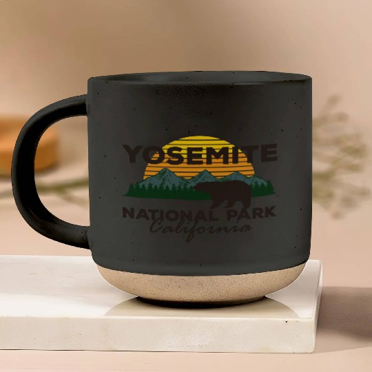 Yosemite National Park California Mountain Bear Pottery Mugs