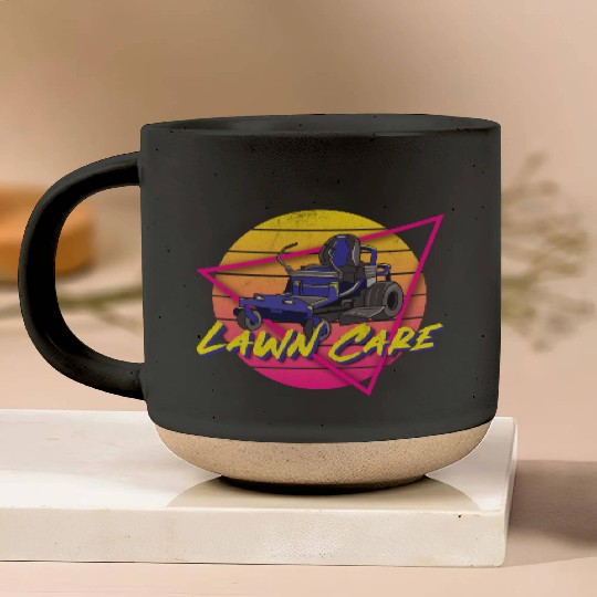 Funny Lawn Mower Mowing 80s Or 90s Yard Work Lawn Pottery Mugs