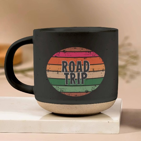 Road Trip orange Pottery Mugs
