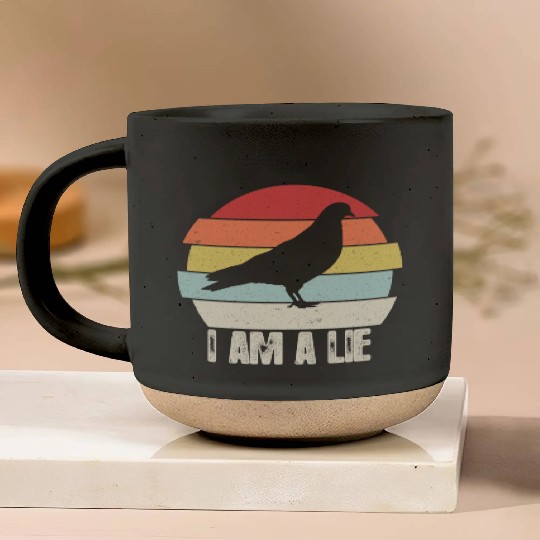 Vintage Retro I Am A Lie Pottery Mugs Bird Aren t Real