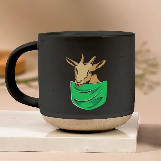 Goat In A Pocket Pottery Mugs