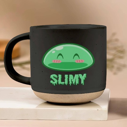Cute Green Dungeon Slime Monster Weird Anime Pottery Mugs