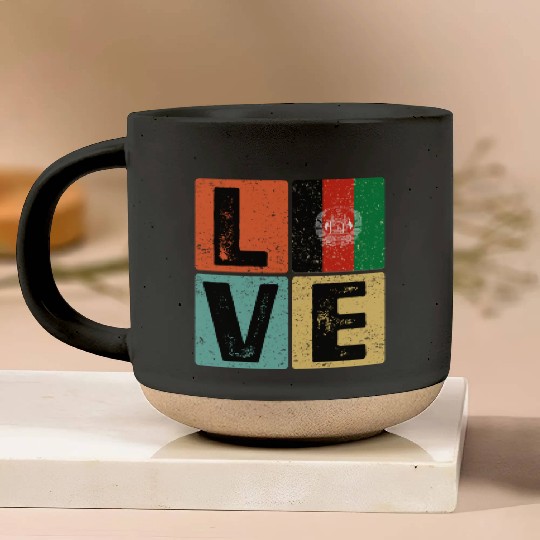 I Love Afghanistan Flag for Afghan Pride Pottery Mugs