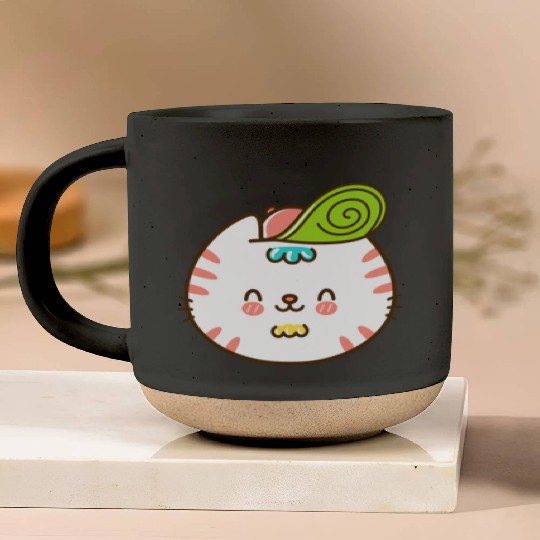 Kawaii Cat Head Smiling Pottery Mugs