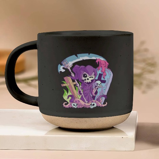 Kawaii Death Grim Reaper Pastel Goth Creepy Occult Pottery Mugs