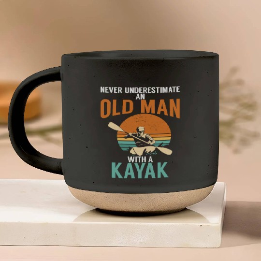 Never Underestimate An Old Man With A Kayak Pottery Mugs