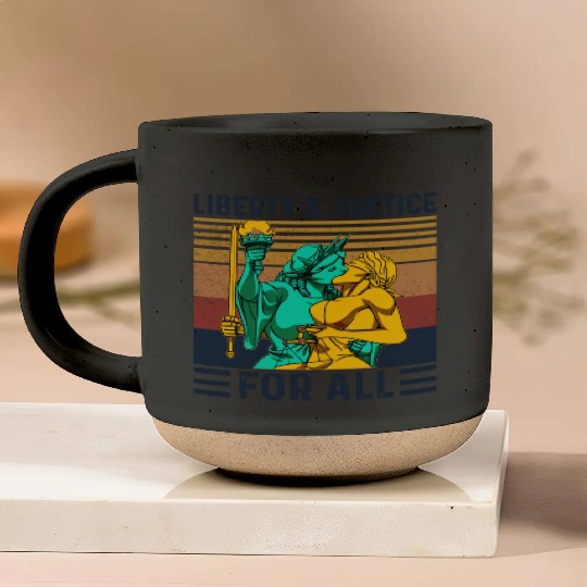 Liberty Justice For All Lesbian Lgbt Pride Pottery Mugs