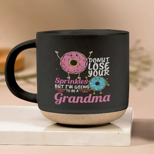 Donut Sprinkles Grandma Gender Reveal Pregnancy Pottery Mugs