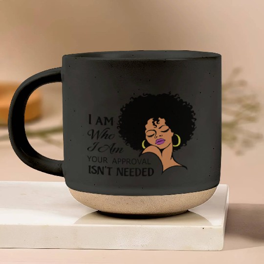 Black Queen Lady Curly Natural African American Pottery Mugs