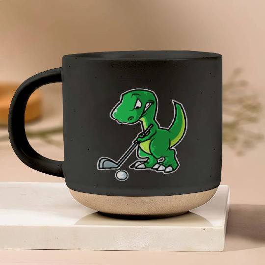 Tyrannosaurus Golf Player Golfer Golfing Funny Pottery Mugs
